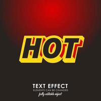 hot letter with detailed text effect with modern 3d design vector