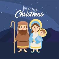 joseph and mery with jesus to happy epiphany vector