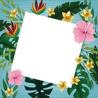 Hello summer card on wooden background vector