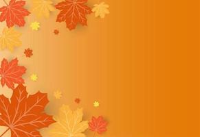 Happy Thanksgiving Day celebration card with orange maple autumn leaves vector