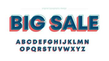 Abstract Bold Red Blue Uppercase Typography vector