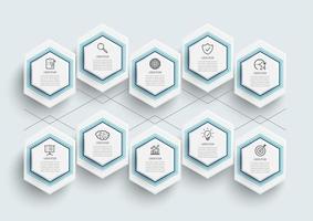 plantilla de infografía con etiqueta de papel 3D vector