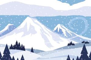 snowscape nature scene icon vector