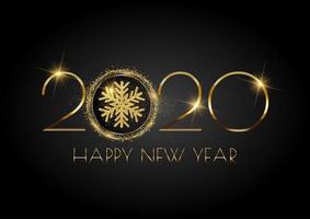 Glittery Happy New Year background with snowflake vector