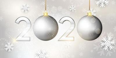 Happy New Year bauble banner vector