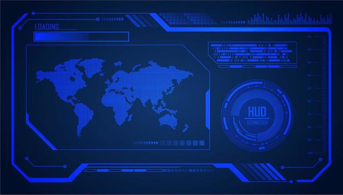 Blue world HUD cyber circuit future technology concept background
