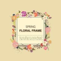 Spring floral frame  vector