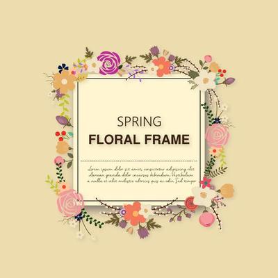 Spring floral frame 