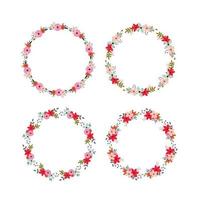 Set of round floral frames  vector