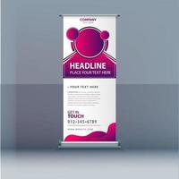 Pink Roll Up Banner vector
