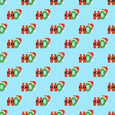 HoHoHo Pixel Art Seamless Pattern