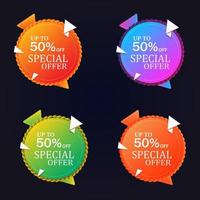 Offer Stickers pack  vector