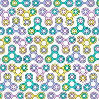 Flat Line Fidget Spinner Seamless Pattern vector