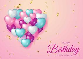 Happy Birthday celebration typography design for greeting card vector