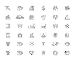 36 conjunto de iconos de negocios mixtos vector