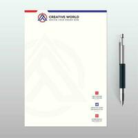letterhead template with red and blue design vector