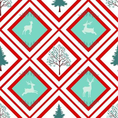 Christmas holiday seamless pattern on geometric background