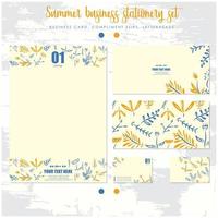 floral hand drawn stationery set vector