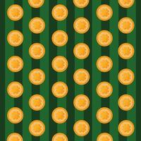 pattern of st patrick day with coins and clovers vector