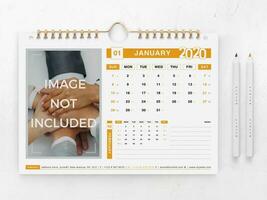 clean 2020 calendar template design vector