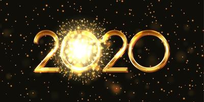 Happy New Year banner with firework design  vector