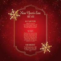 New Years Eve menu design  vector