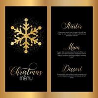 Christmas menu design with glittery snowflake design  vector