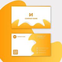Abstract yellow orange business card template vector