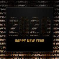 Minimal retro happy new year background in black vector