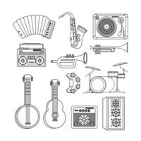 set professional instruments to play in the music event vector