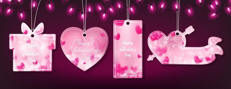 Four banners of valentine's day templates