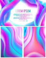 Abstract cards with dynamic colorful fluid design vector