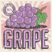 Grape Vintage Retro Signage Vector