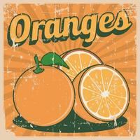 Orange Oranges Vintage Retro Signage  vector