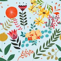 Wild Flower Seamless Pattern vector