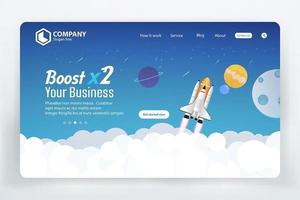 Website Ranking Landing Page with Space Theme vector