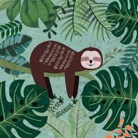 Sloth sleep in tropical jungle vector