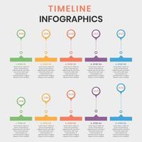 Timeline infographic 5 labels 