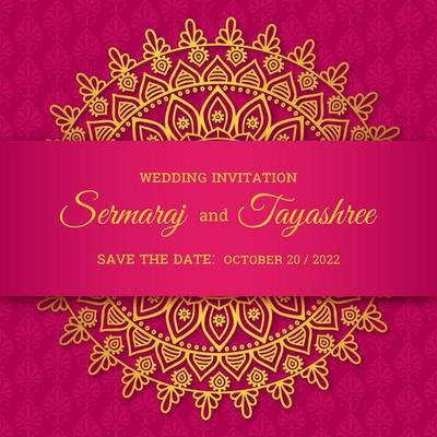 Mandala Hindu Wedding Card Vector