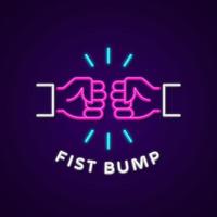 Neon Line Fist Bump Vector Design