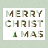 Merry Christmas typography wording in green and red colors with overlapping technique vector