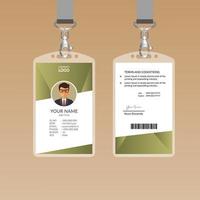 Olive ID Card Template Design vector