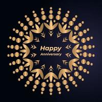 Diseño de mandala de feliz aniversario vector