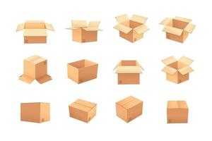 Conjunto de cajas de cartón vector