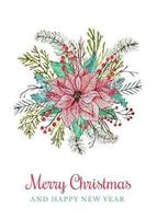 Christmas Floral Arrangement vector