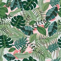 Greenery tropical jungle seamless pattern vector