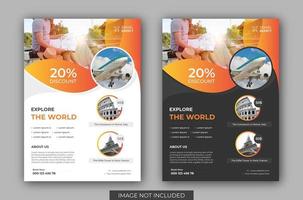 Tours and travel flyer template vector