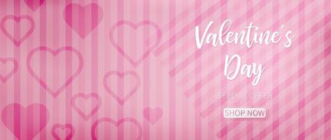 Pink valentine background with pink abstract pattern vector