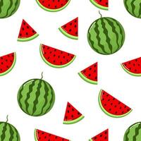 red watermelon slices Seamless Pattern vector