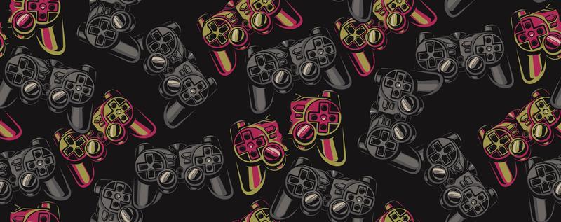 Color seamless pattern on a gaming theme
